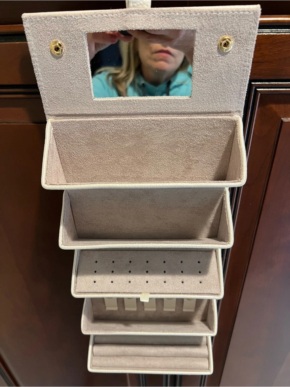 NIB Brouk & Co Leah 5 Eyewear/Jewelry Organizer Case Ivory Pearl Color - Picture 5 of 12